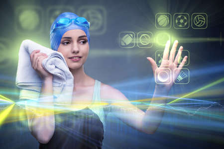 Woman swimmer in sports concept