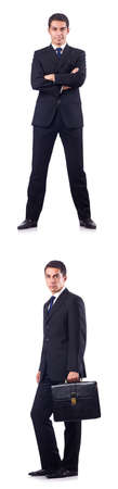 Collage of businessman isolated on whiteの写真素材