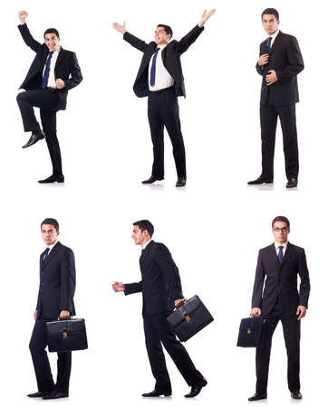 Collage of businessman isolated on whiteの写真素材