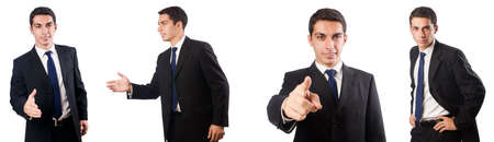 Young businessman isolated on whiteの写真素材