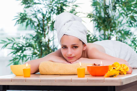 Young woman in spa health conceptの写真素材