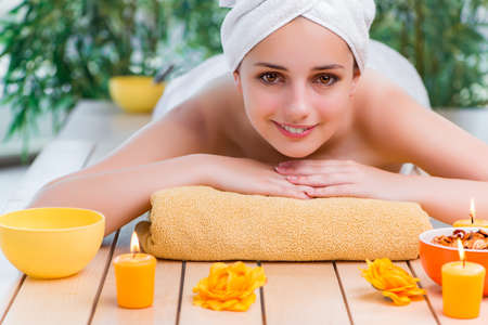 Young woman in spa health conceptの写真素材