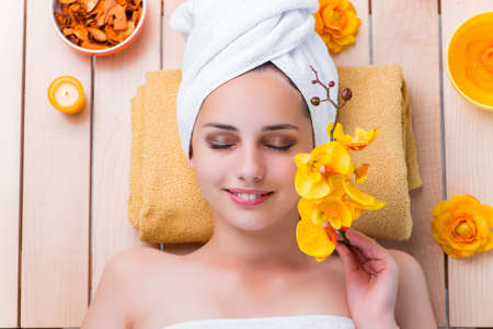 Young woman in spa health conceptの写真素材