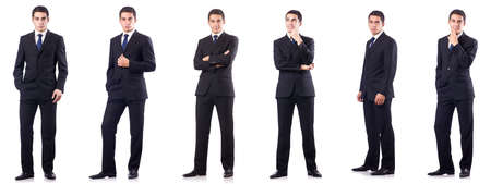Collage of businessman isolated on whiteの写真素材