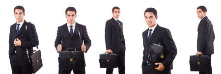 Collage of businessman isolated on whiteの写真素材