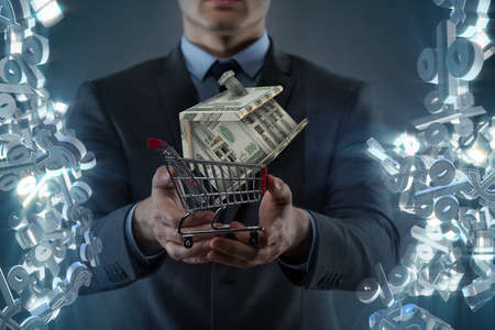 Man in house purchase mortgage conceptの写真素材