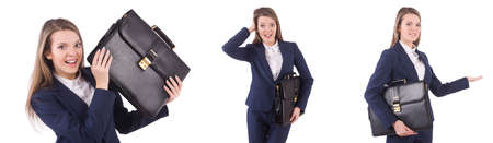 Businesswoman in suit isolated on whiteの写真素材