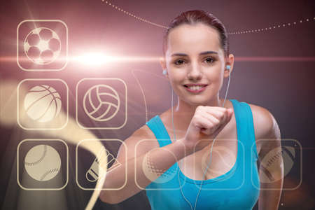 Woman running in sports conceptの写真素材