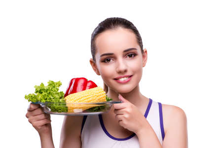 Woman in healthy eating conceptの写真素材