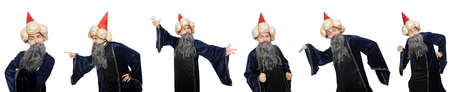 Funny wise wizard isolated on the whiteの写真素材