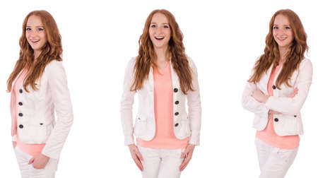 Young woman isolated on the white background