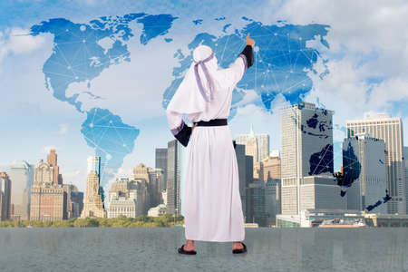 Arab businessman in global business concept