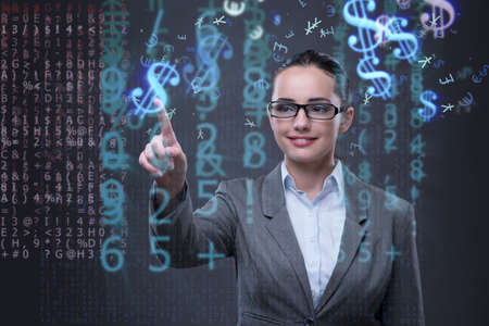 Businesswoman with dollars in business concept