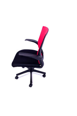 Red office chair isolated on the white backgroundの写真素材