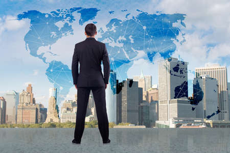Businessman in global business concept