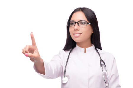 Young female doctor in medical concept isolated on whiteの写真素材