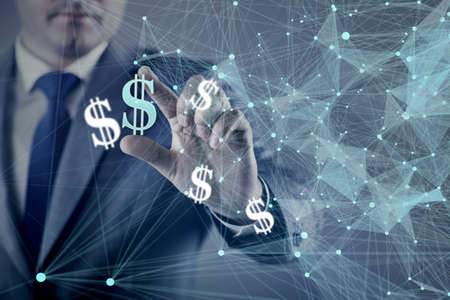 Businessman and dollar in business concept