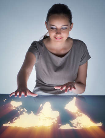 Businesswoman in global business concept