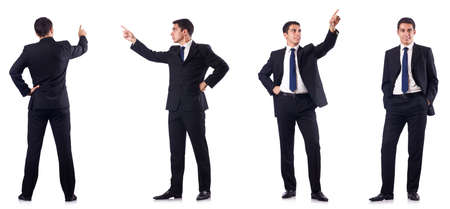 Collage of businessman isolated on whiteの写真素材