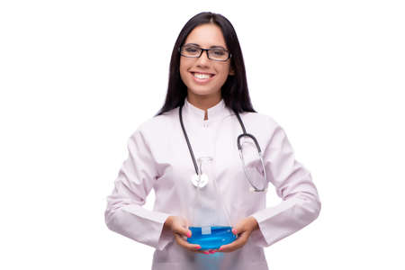 Young female doctor in medical concept isolated on whiteの写真素材