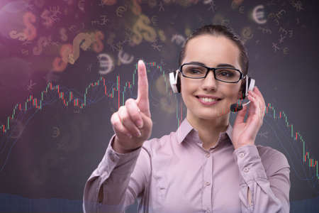 Young businessman in online trading concept