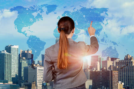 Businesswoman in global business concept