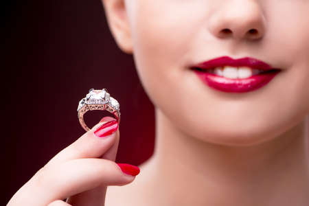 Young beautiful woman in beauty fashion conceptの写真素材