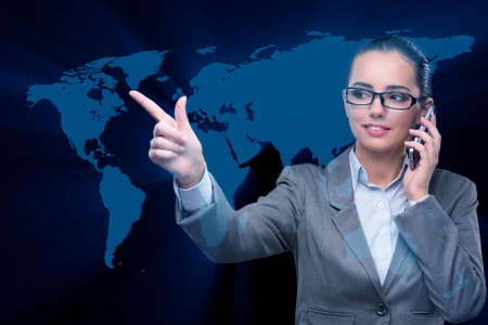 Businesswoman in global business conceptの写真素材
