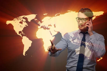 Businessman in global business concept