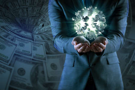 Man in american dollar concept