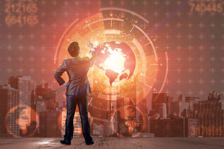 Businessman in global business concept