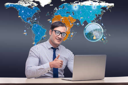 Social networks and online interactions concept