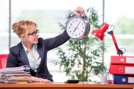 Businesswoman working in the officeの写真素材