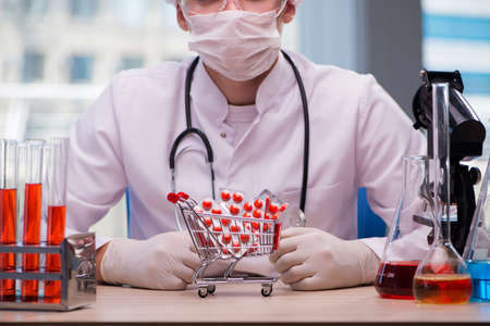 Young man in medical conceptの写真素材