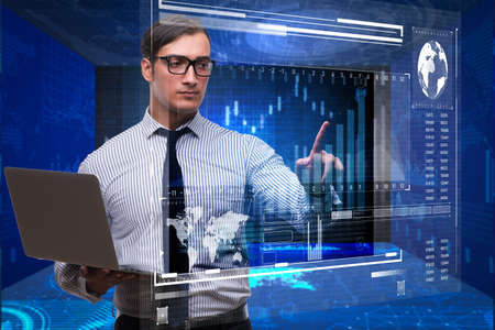 Businessman in stock exchange trading concept