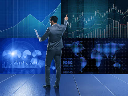 Businessman in stock exchange trading concept