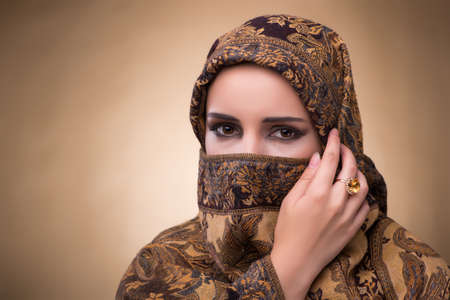 Young woman in traditional muslim clothingの写真素材
