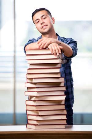 Young student preparing for school examsの写真素材