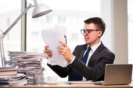 Young businessman working in the office