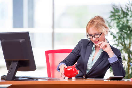 Businesswoman working in the officeの写真素材