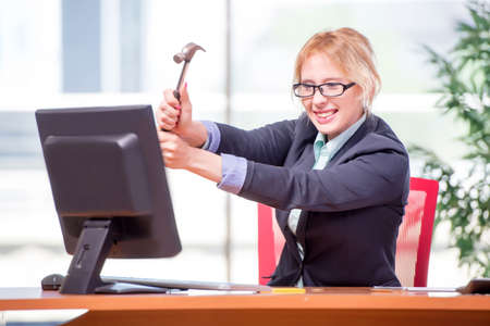 Businesswoman working in the officeの写真素材
