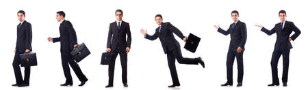 Collage of businessman isolated on whiteの写真素材