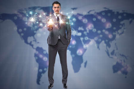 Man in social networks conceptの写真素材