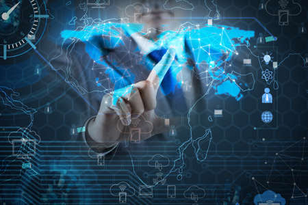 Man in social networks concept