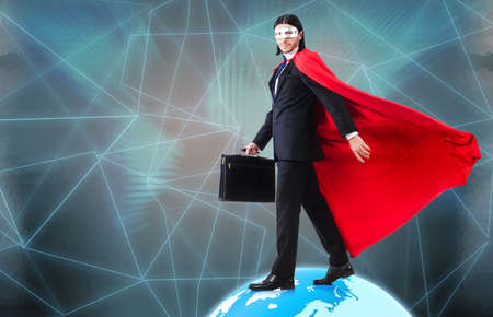 Man with superpowers ruling the worldの写真素材