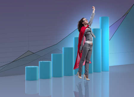 Woman in red cover in business conceptの写真素材