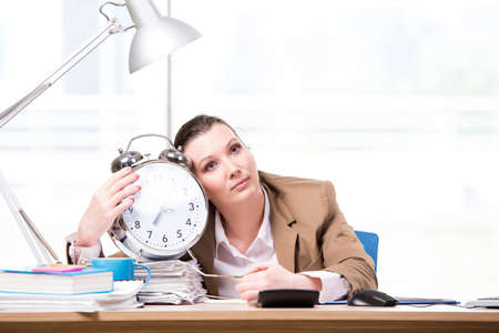 Businesswoman working in the officeの写真素材
