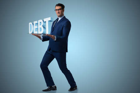 Man struggling with high debtの写真素材