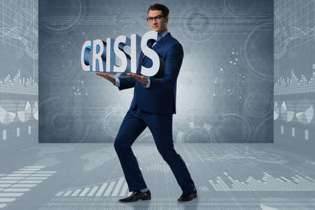 Businessman in crisis business conceptの写真素材