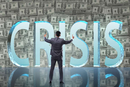 Businessman in crisis business conceptの写真素材